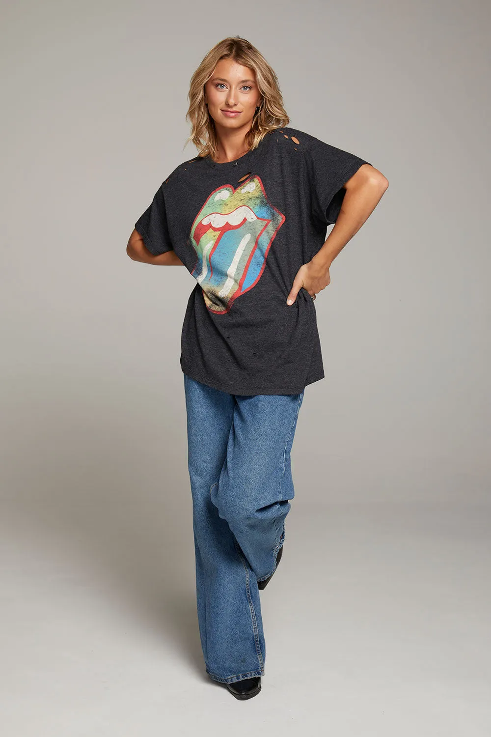 Rolling Stones Classic Logo Distressed Tee