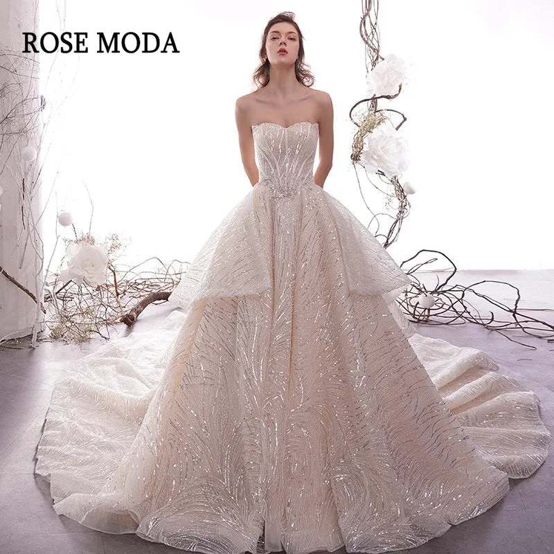 Rosemoda Glitter Ball Gown Wedding Dress
