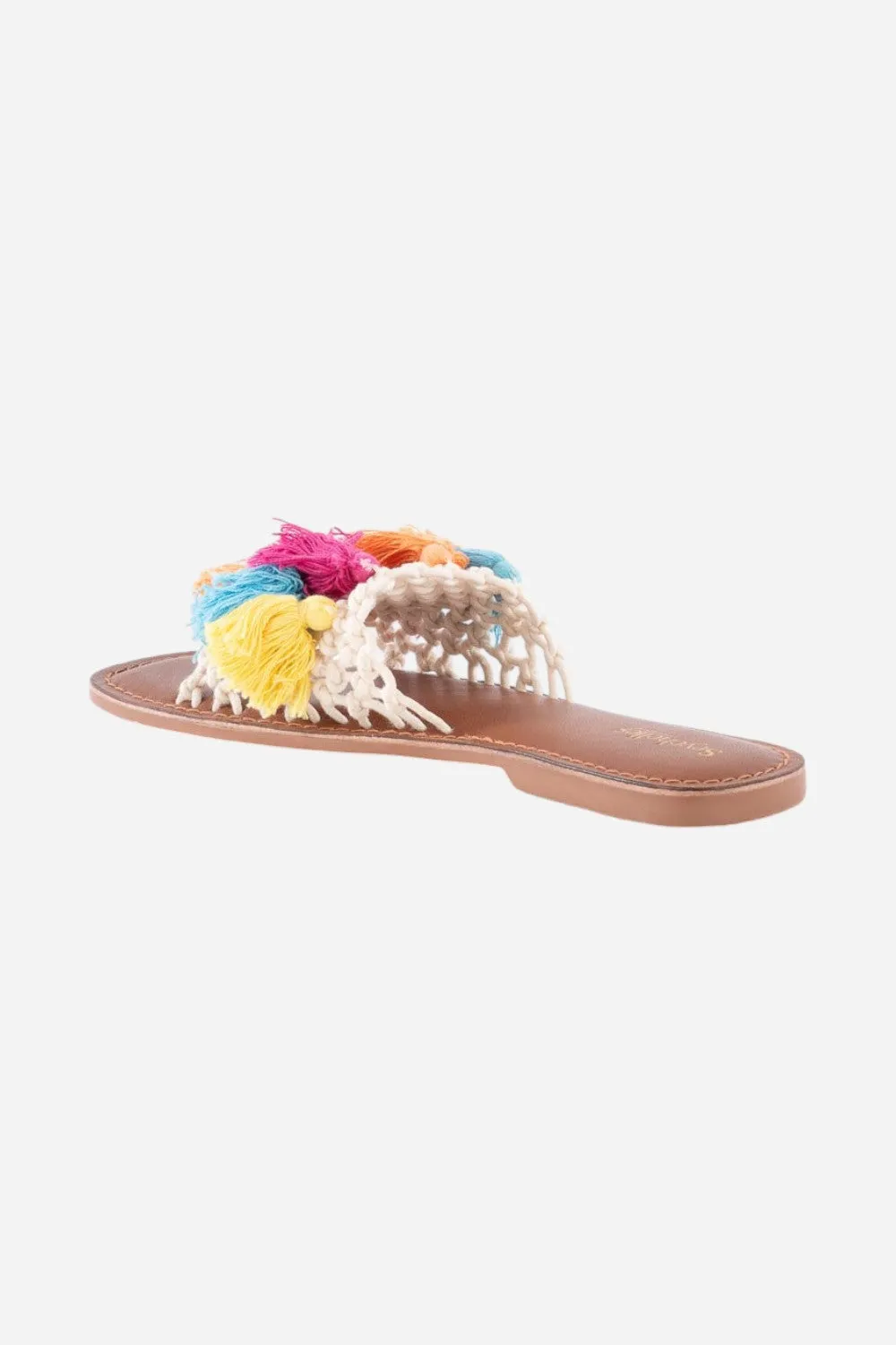Seychelles Camellia Macrame Tassel Sandals in Rainbow