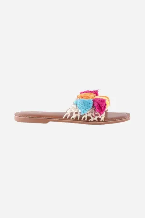 Seychelles Camellia Macrame Tassel Sandals in Rainbow
