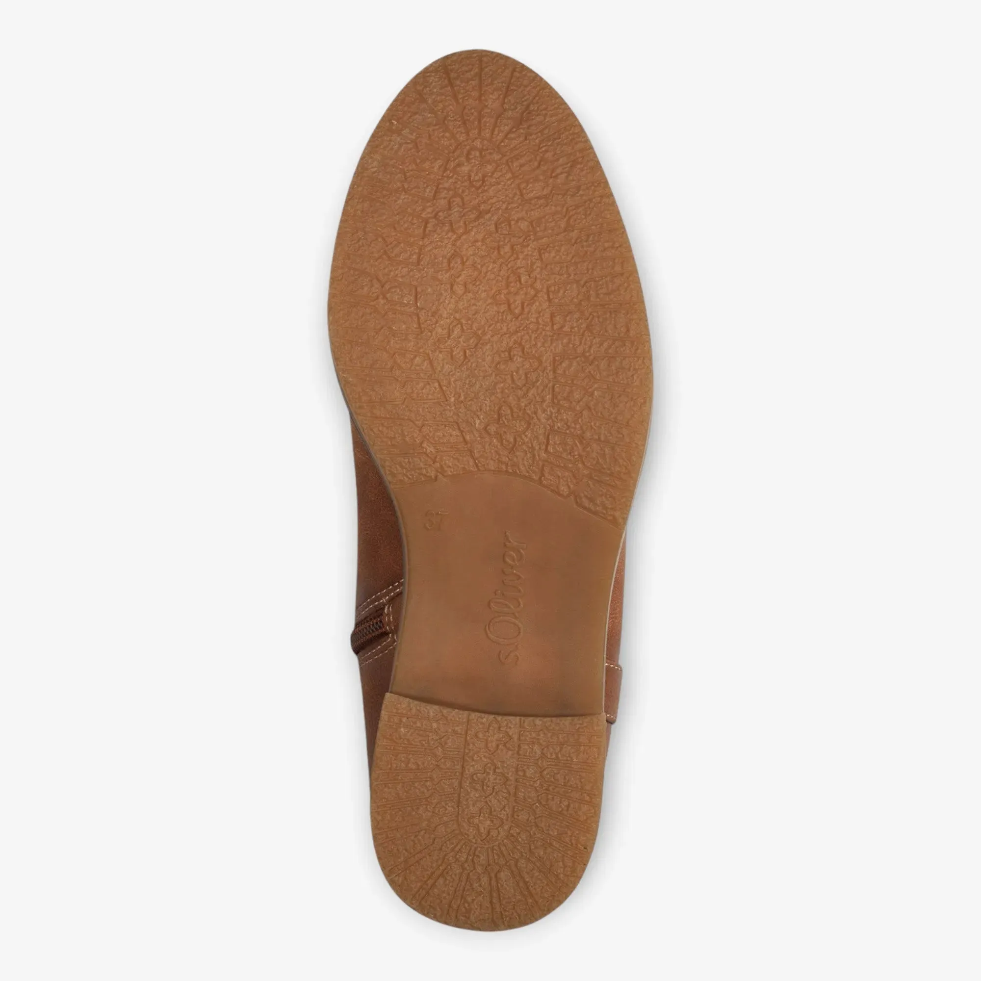 S.Oliver Ladies Brown Boots with Side Zip and Block Heel