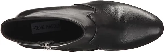 Steve Madden Editor Black Leather Fashion Pointed Toe Womens Dress Ankle Boots