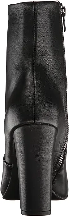 Steve Madden Editor Black Leather Fashion Pointed Toe Womens Dress Ankle Boots