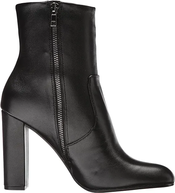 Steve Madden Editor Black Leather Fashion Pointed Toe Womens Dress Ankle Boots