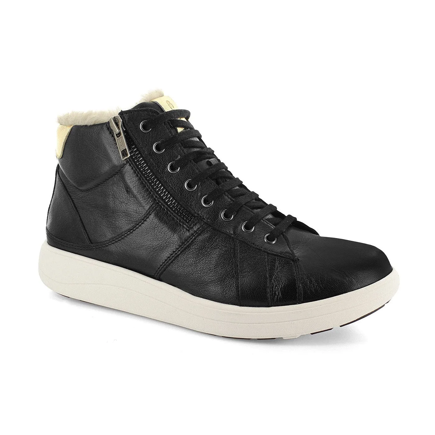 Strive Chatsworth II Ladies Black Leather Arch Support Zip & Lace Ankle Boots