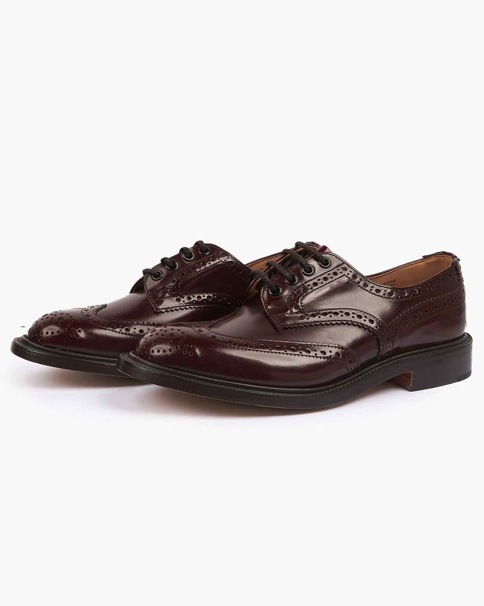 Trickers Bourton Country Derby Brogues - Burgundy Bookbinder / Double Leather Sole