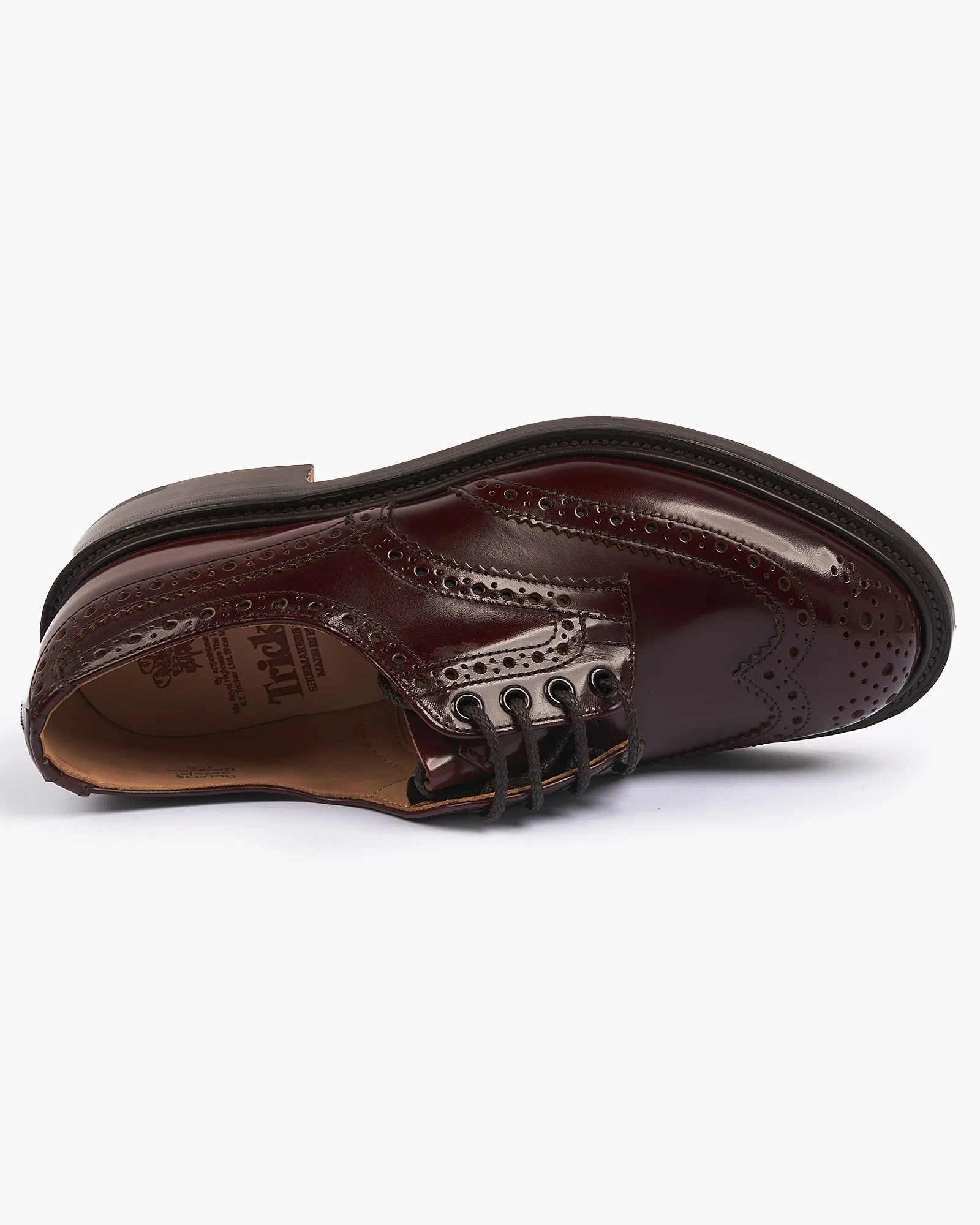Trickers Bourton Country Derby Brogues - Burgundy Bookbinder / Double Leather Sole