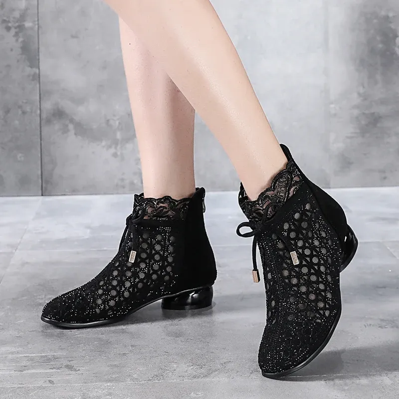 USS Shoes Manuela Women's Rhinestones Spring Ankle Boots