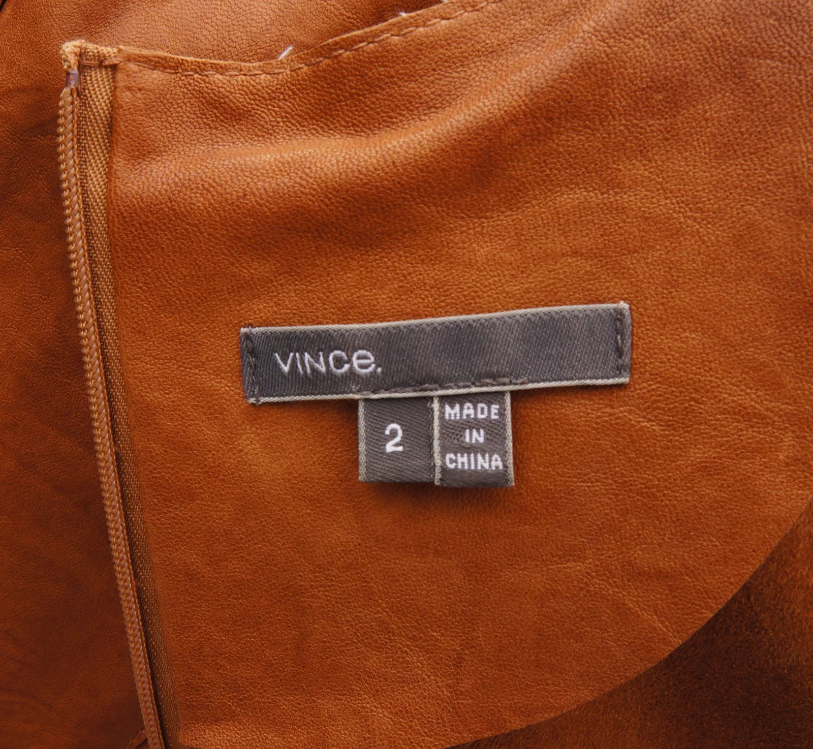 VINCE LEATHER SLEEVELESS SHIFT DRESS