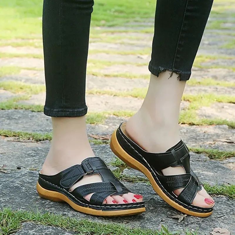 Women Orthopedic Low Heels Comfy Sandals