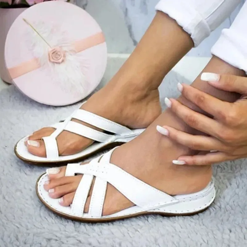 Women Orthopedic Low Heels Comfy Sandals