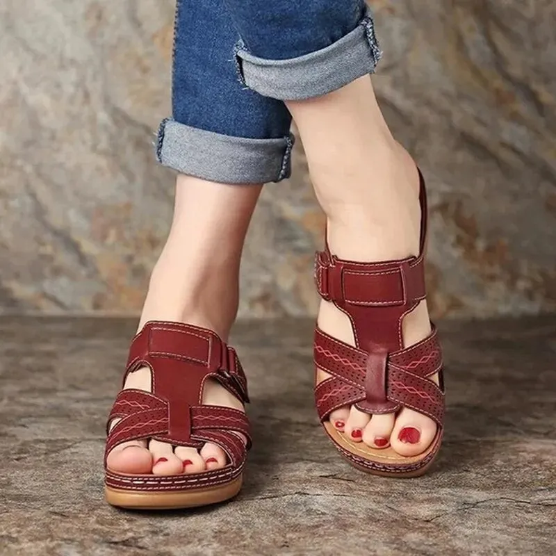 Women Orthopedic Low Heels Comfy Sandals