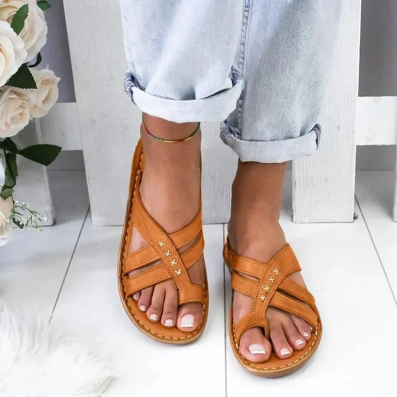 Women Orthopedic Low Heels Comfy Sandals
