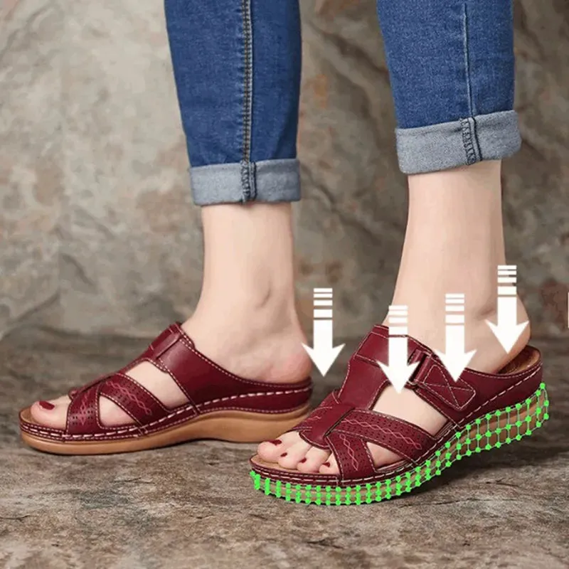 Women Orthopedic Low Heels Comfy Sandals