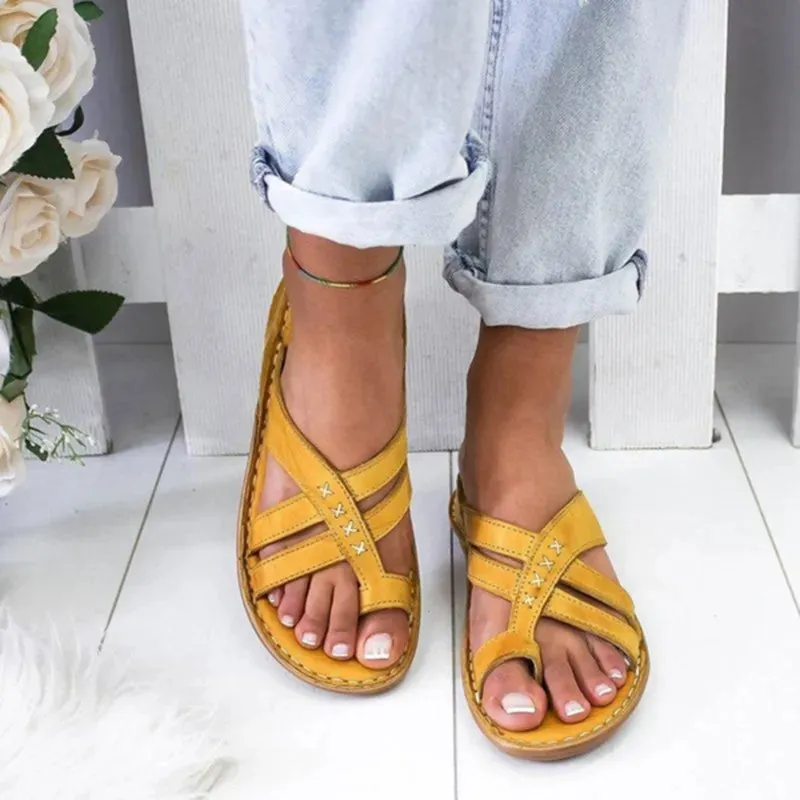 Women Orthopedic Low Heels Comfy Sandals