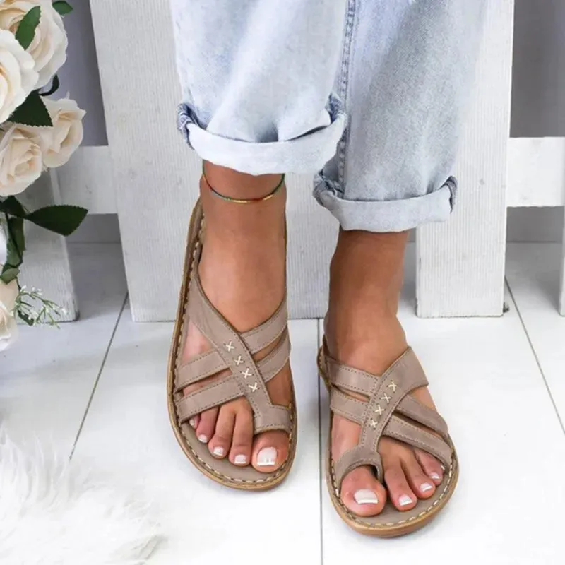 Women Orthopedic Low Heels Comfy Sandals