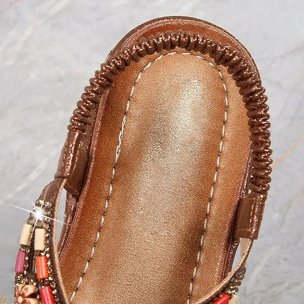 Women's Fashion Beaded Rhinestone Sandals 25623765C