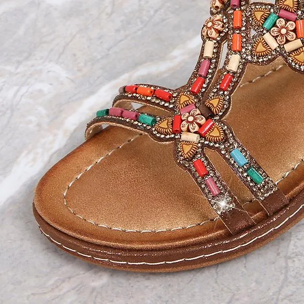 Women's Fashion Beaded Rhinestone Sandals 25623765C