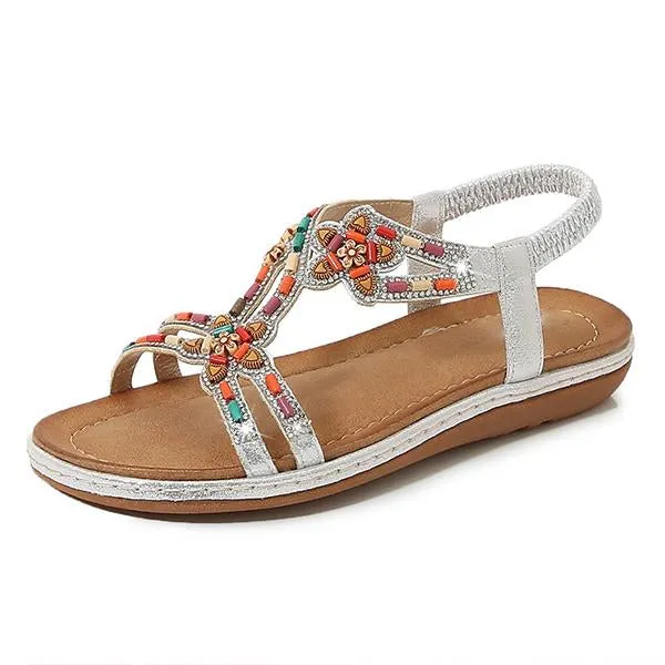 Women's Fashion Beaded Rhinestone Sandals 25623765C